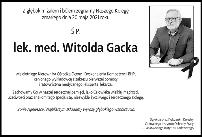 Nekrolog Witolda Gacka 