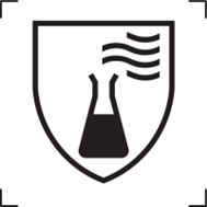 Piktogram symbolizujący ochronę przed niebezpiecznymi substancjami chemicznymi &mdash; siluet kolby laboratoryjnej, zgodnie z symbolem graficznym ISO 7000-2414