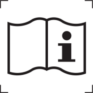 Piktogram informujący o konieczności zapoznania się z instrukcją producenta &mdash; siluet osoby czytającej dokumentację, zgodnie z symbolem graficznym ISO 7000-1641